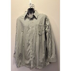 Rocawear Men's 3XL Long Sleeve Plaid Green/Gold Tinsel‎ Dress Shirt Big And Tall